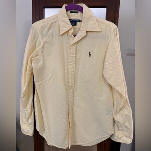 Ralph Lauren Men's Light Yellow Button Down Shirt